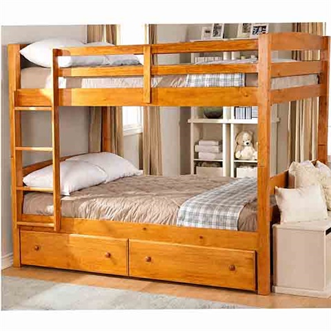 تخت دوطبقه تمام چوبی D129
